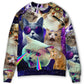 Flying Battle Cat Fantasy Sweater For Animal Lovers Casual Wear Holidays And Thoughtful Gifting