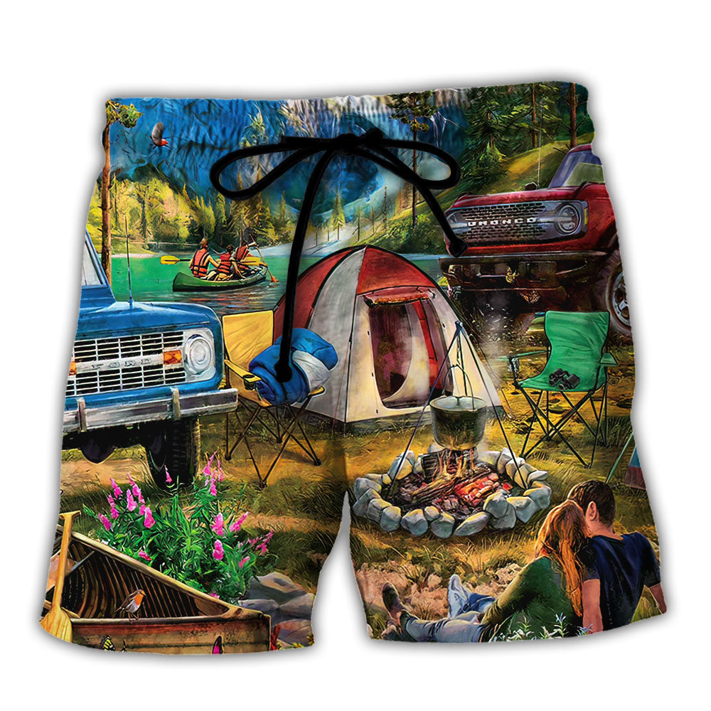 Camping Crazy Spoiled Camping Lady Humor Beach Shorts For Vacation Travel And Relaxed Outdoor Comfort