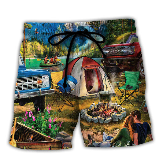 Camping Crazy Spoiled Camping Lady Humor Beach Shorts For Vacation Travel And Relaxed Outdoor Comfort