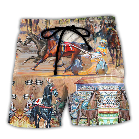 Horse Harness Racing Racing Beach Shorts For Warm Weather Outings And Weekend Casual Style