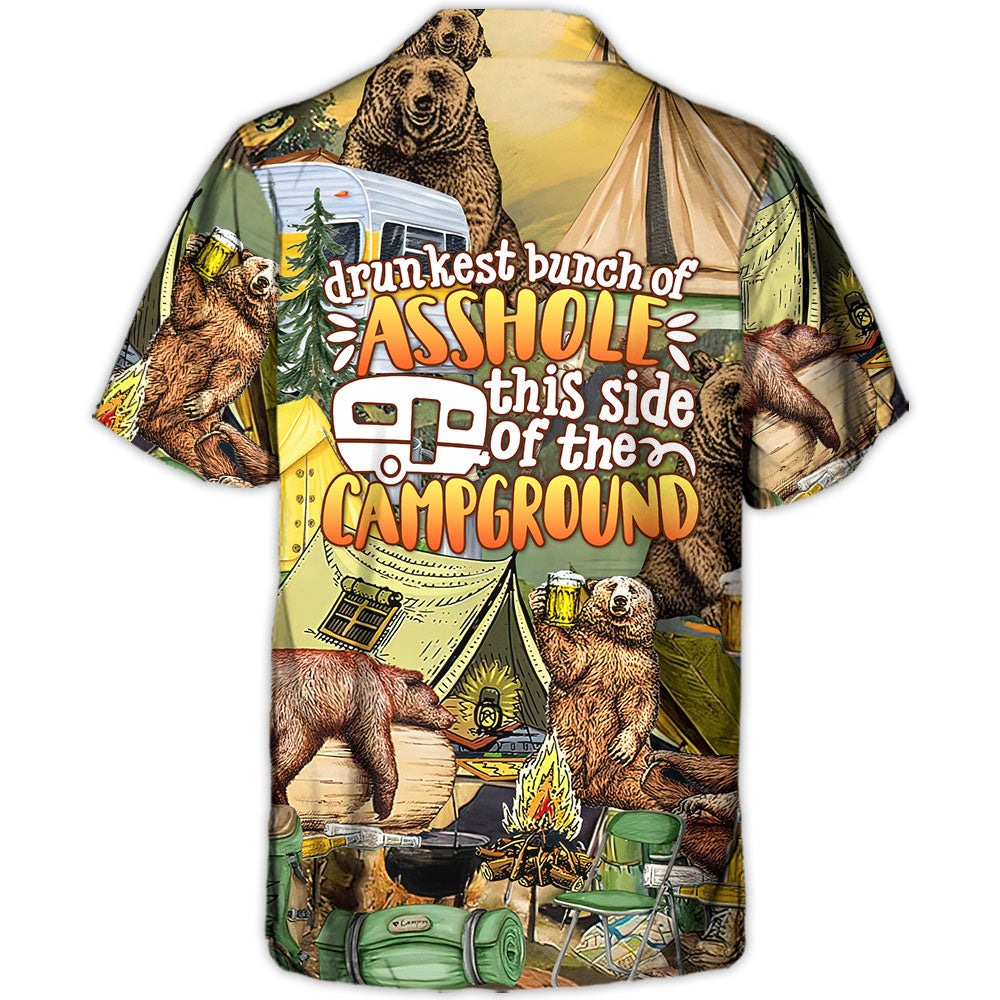 Camping Drunkest Crew Side Campground Hawaiian Shirt For Summer Events And Casual Outdoor Wear