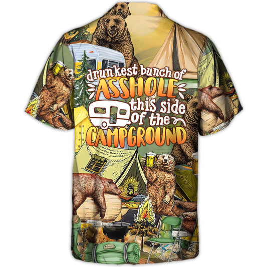 Camping Drunkest Crew Side Campground Hawaiian Shirt For Summer Events And Casual Outdoor Wear
