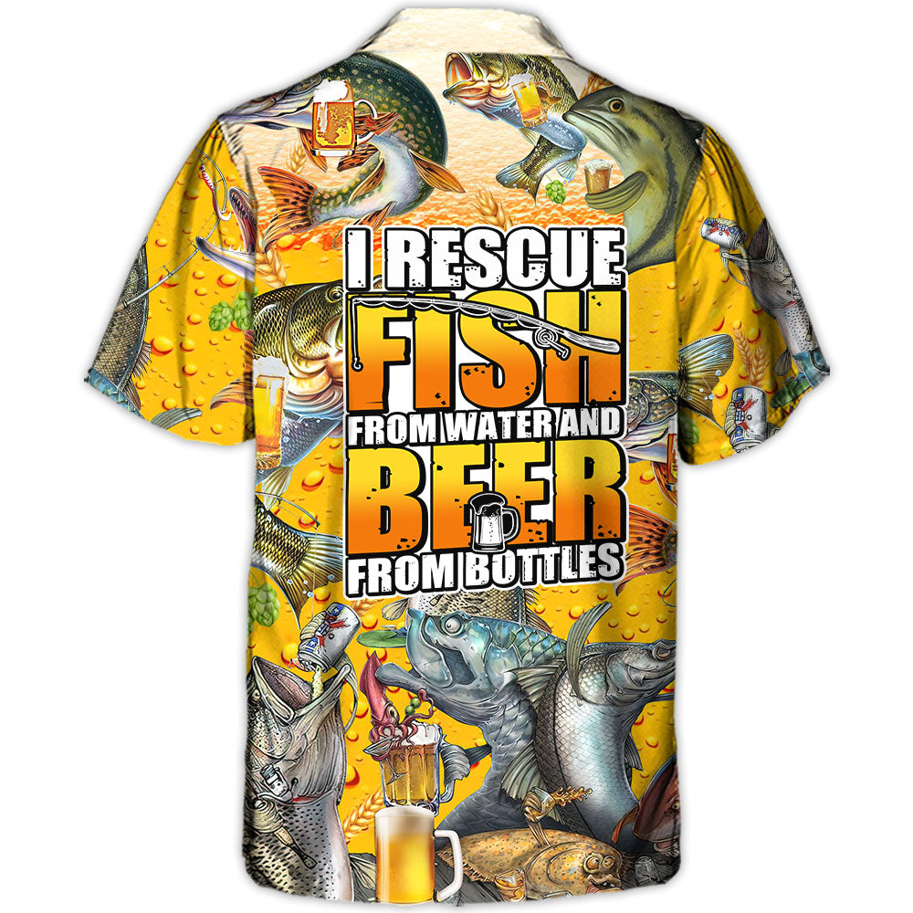 Fishing Water Beer Hawaiian Shirt Graphic Artwork Detail For Resort Wear
