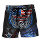 Skull Patriotic Message About Loving And Beach Shorts For Coastal Travel And Celebrations