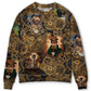 Vintage Cat Retro Heart Sweater For Playful Everyday Outfits Travel And Comfortable Daily Wear