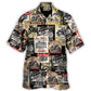 Vintage Motorcycle Timeless Treasures Motorcycles Hawaiian Shirt Pattern View For Lightweight Everyday Style