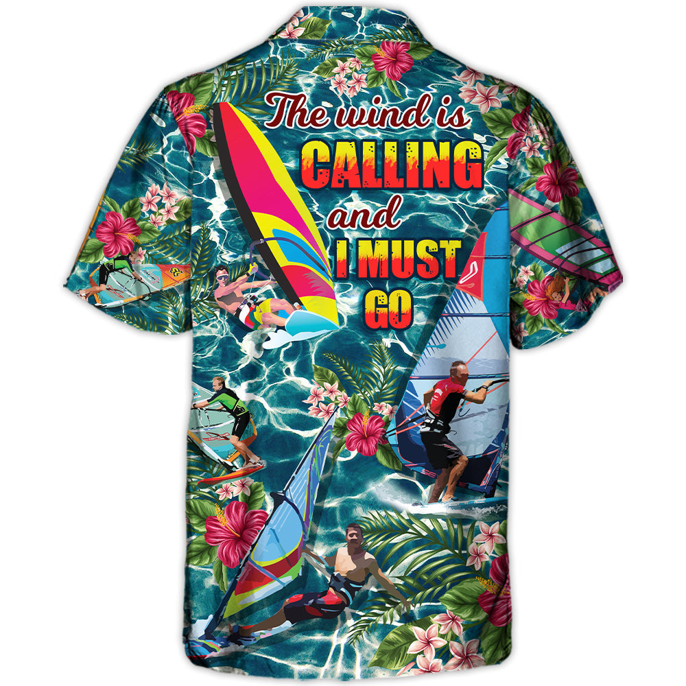 Windsurfing Outdoor Passion Hawaiian Shirt Pattern Detail For Vacation Style