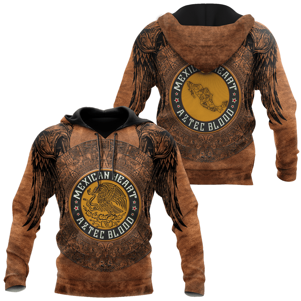 Mexican Heart Aztec Blood Hoodie For Traditional Inspired Outfits Travel And Thoughtful Gifts