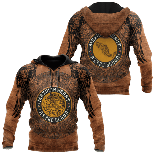 Mexican Heart Aztec Blood Hoodie For Traditional Inspired Outfits Travel And Thoughtful Gifts