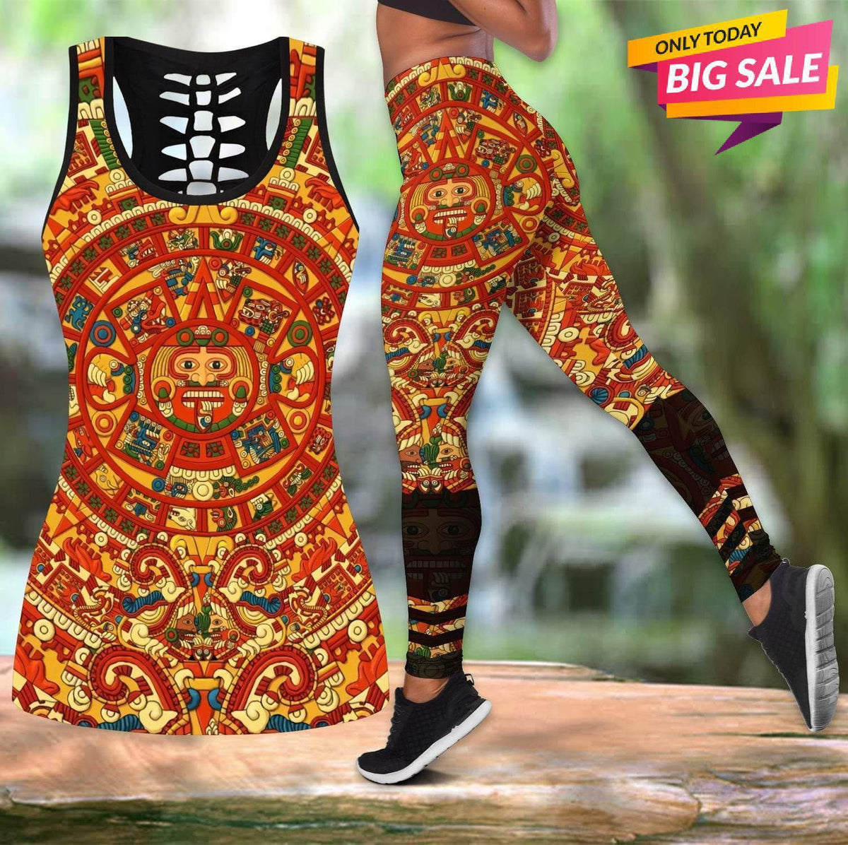 Aztec Inspired Mexican Heritage Hollow Tank Top For Yoga Workouts And Casual Wear