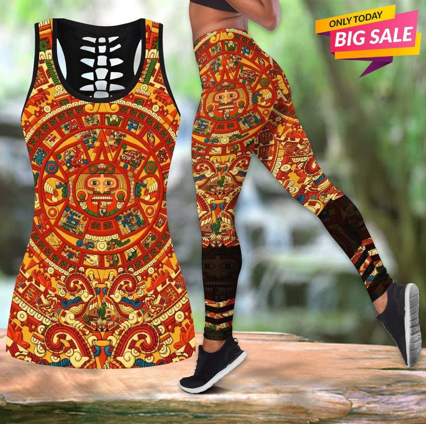 Aztec Inspired Mexican Heritage Hollow Tank Top For Yoga Workouts And Casual Wear