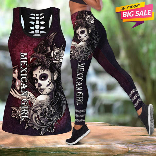 Mexican Girl Heritage Hollow Tank Top For Yoga Workouts And Casual Wear