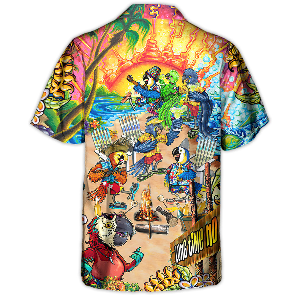Beach Parrot Sea Hawaiian Shirt Fabric Pattern Detail For Thoughtful Gifting