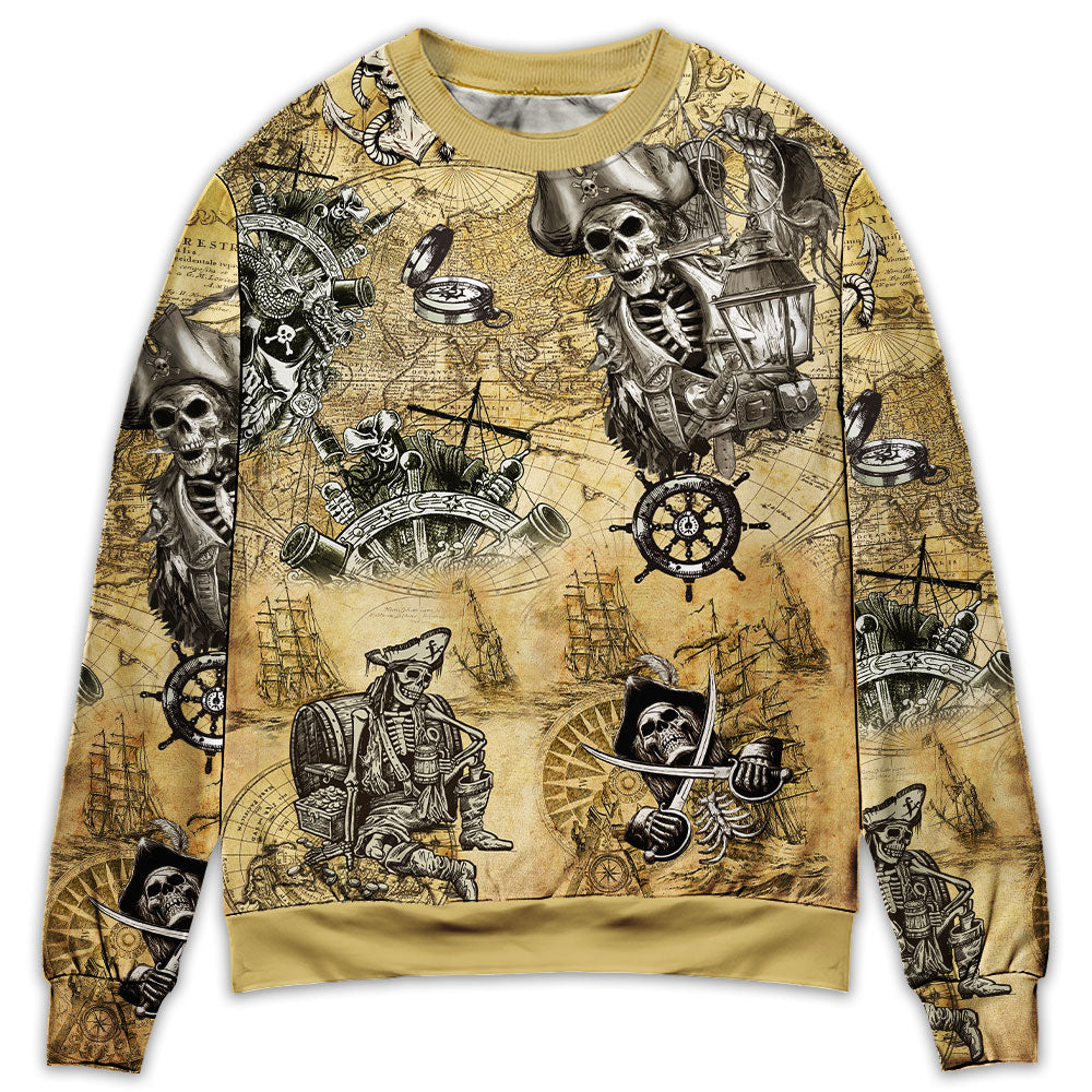 Pirate Skull Adventure Sail Sweater For Casual Wear Parties And Thoughtful Gifting