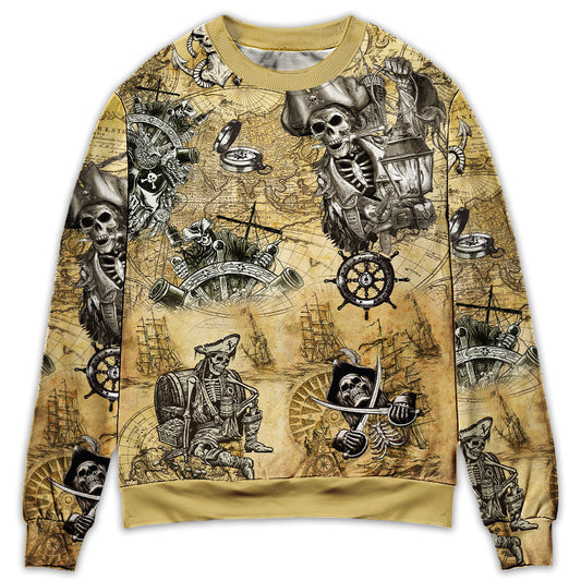 Pirate Skull Adventure Sail Sweater For Casual Wear Parties And Thoughtful Gifting
