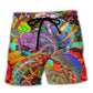 Chameleon Animal Funny Lover Style Beach Shorts For Summer Vacation And Coastal Travel