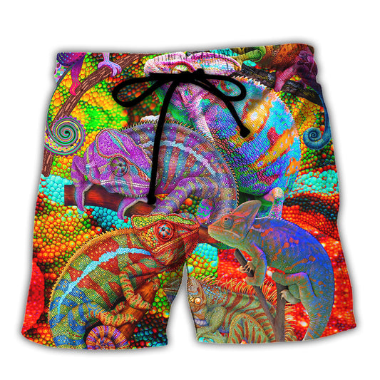 Chameleon Beach Shorts For Island Getaways And Leisure And Relaxation