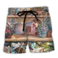 Vintage Gardening Garden Beach Shorts For Tropical Holidays And Travel Ready Comfort