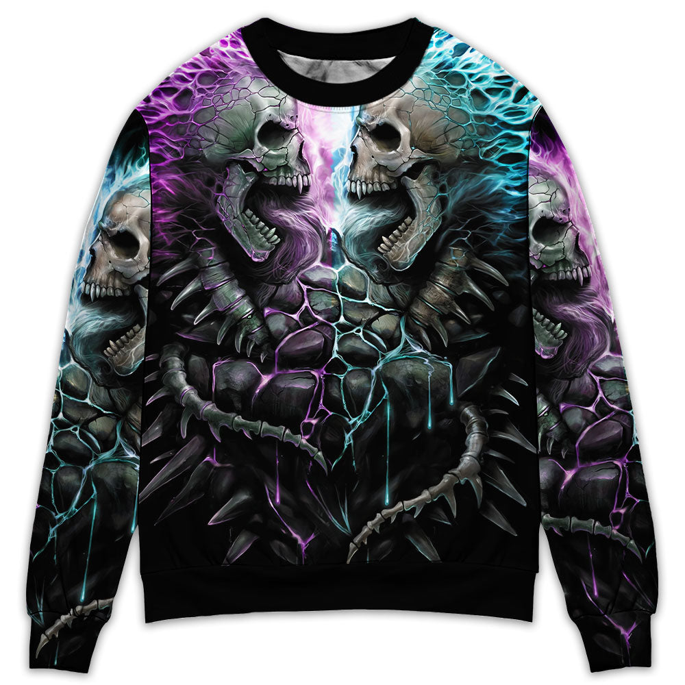 Flaming Skull Bold Sweater For Bold Streetwear Travel And Relaxed Everyday Styling