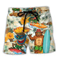 Surfing Bear And Tiki Ride The Wave Follow The Beach Shorts For Beach Days And Coastal Travel
