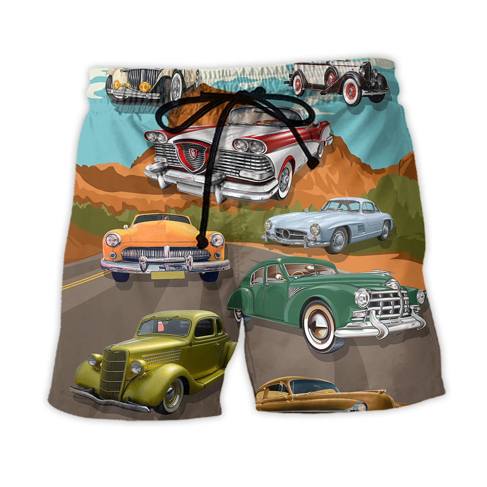 Road Tripping Saved Me Funny Route Adventure Beach Shorts For Outdoor Activities And Vacation Styling
