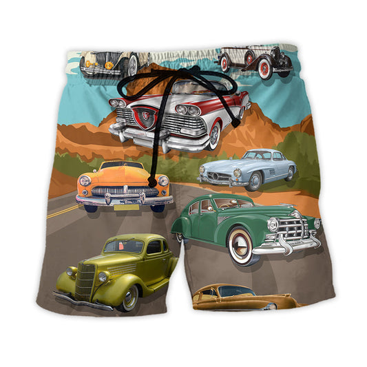 Road Trip Car Beach Shorts For Tropical Holidays And Everyday Comfort