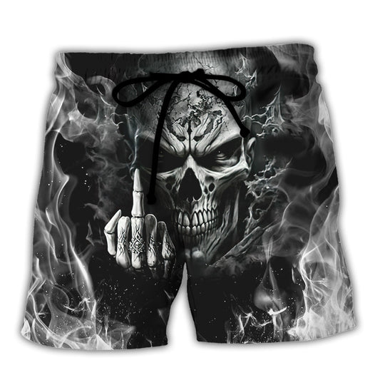 Skull Bold Warning About Protecting Your Beach Shorts For Bold Summer Vacation Style