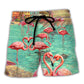 Coastal Flamingo Beach Shorts For Poolside Relaxation And Weekend Casual Style