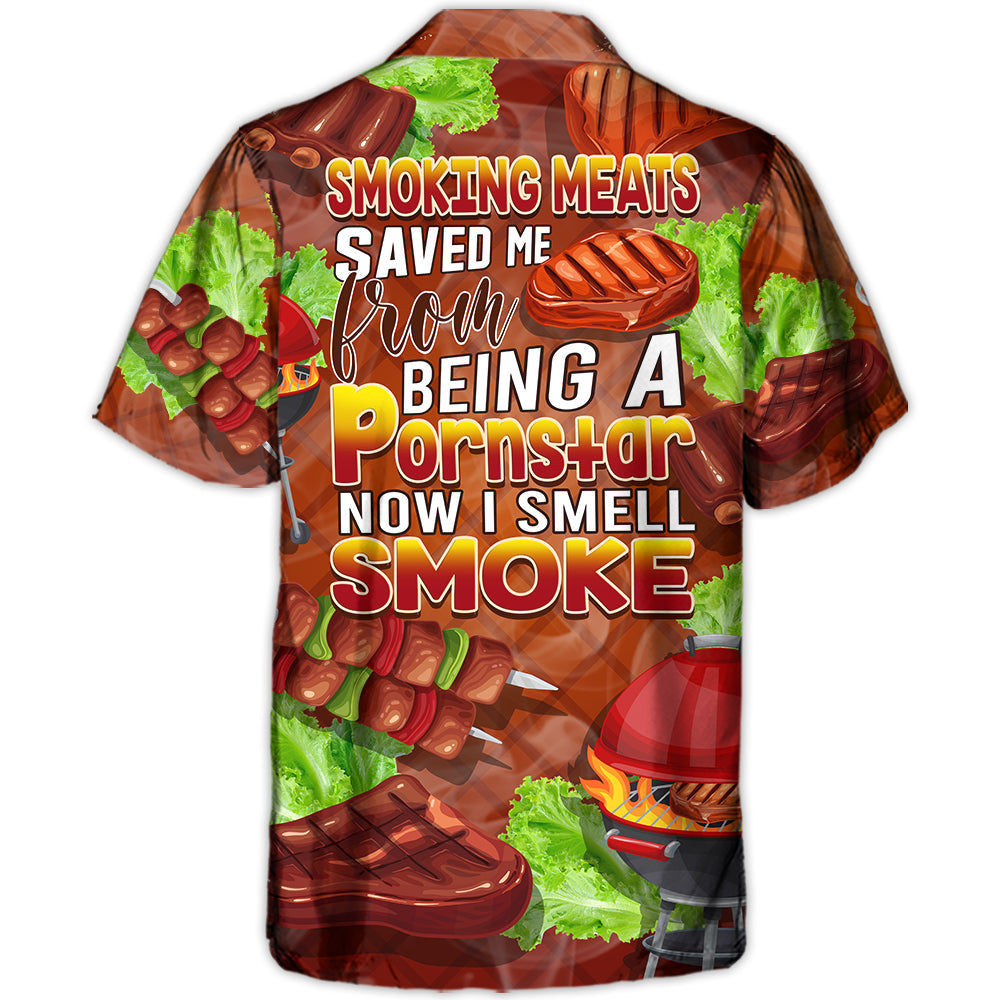 Funny Smoking Meats BBQ Smoke Gift Hawaiian Shirt For Resort Getaways And Comfortable Summer Activities