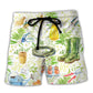Vintage Gardening Beach Shorts For Holiday Cruises And Versatile Outdoor Wear