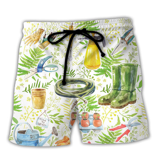 Vintage Gardening Beach Shorts For Holiday Cruises And Versatile Outdoor Wear