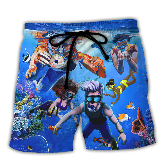 Coastal Snorkeling Beach Shorts For Tropical Holidays And Laid Back Styling