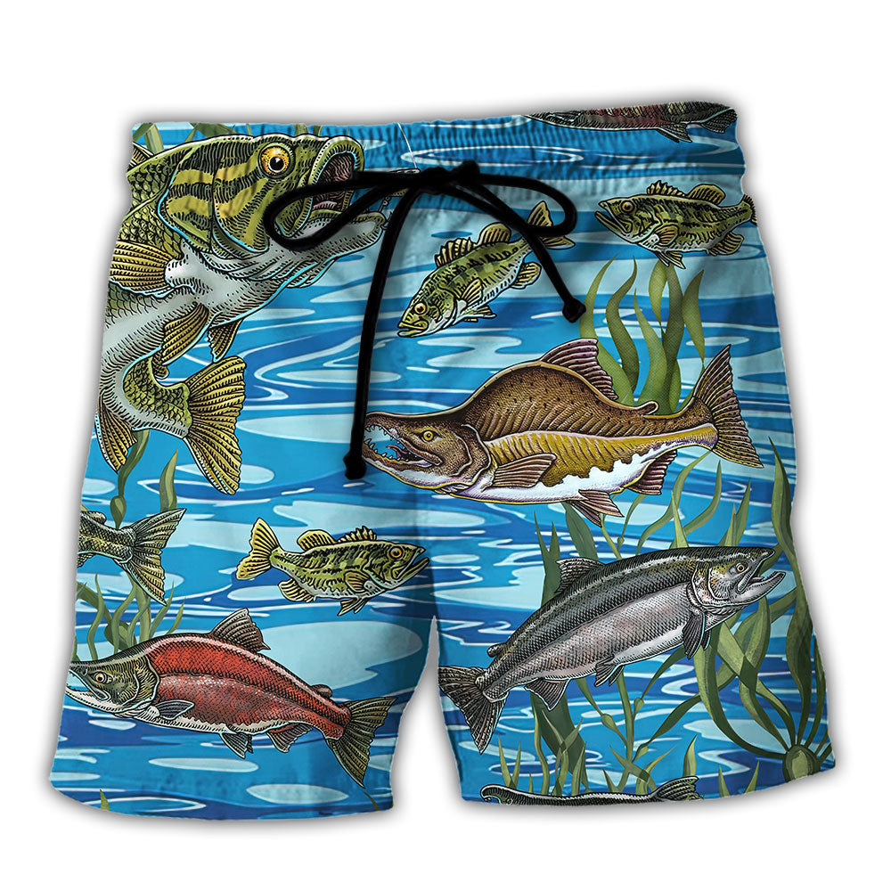 Fishing May The Fish Be With You Humor Beach Shorts For Resort Trips And Casual Comfort