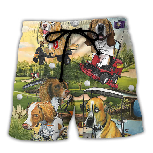 Golf Dog In Golf Cart This Is How I Roll Beach Shorts For Sports Fan Vacation Wear