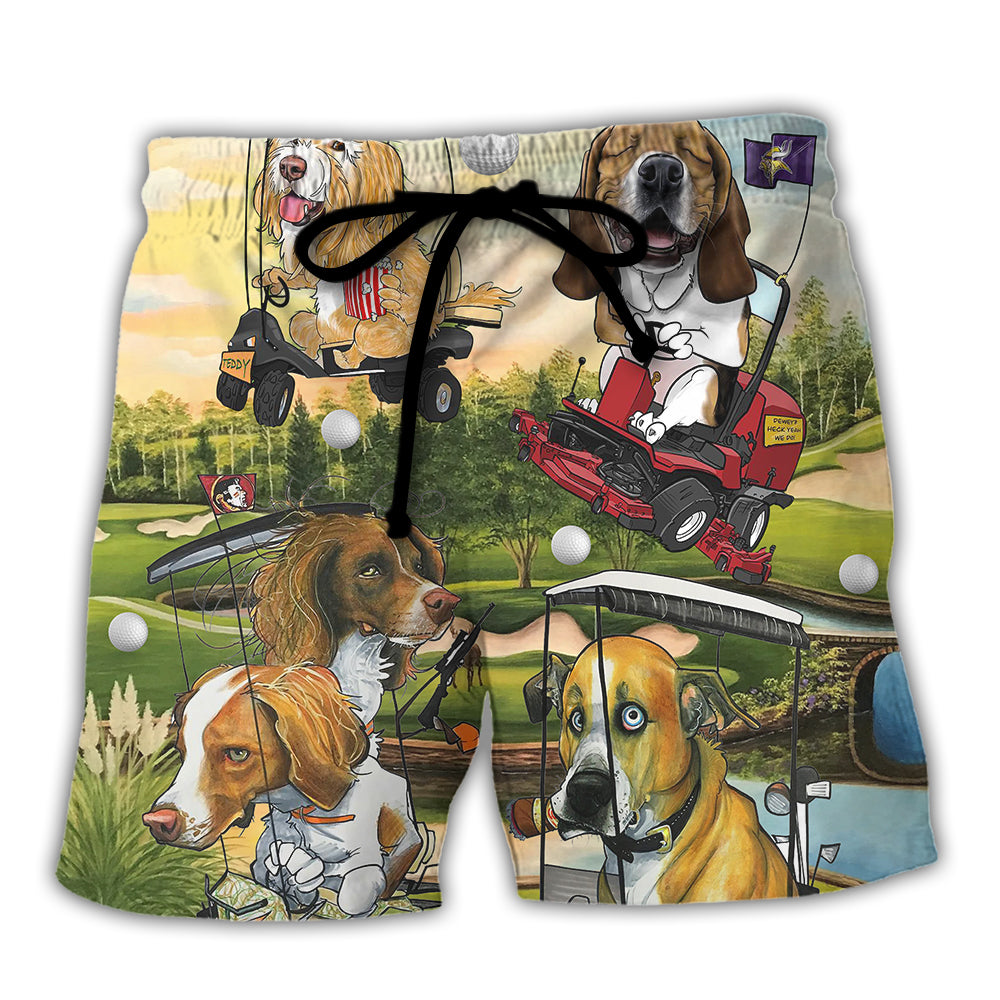 Golf Dog Beach Shorts For Weekend Travel And Leisure And Relaxation