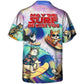 Funny Surfing Cat Surf Hawaiian Shirt Collar And Front View For Vacation Style