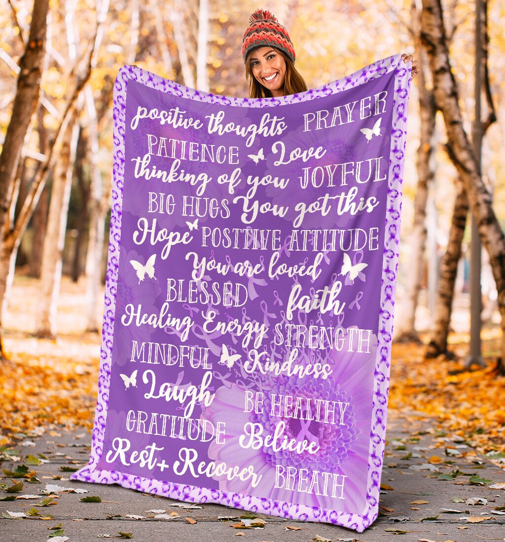 Fibromyalgia Awareness Flannel Blanket For Cozy Bedroom Sofa Decor