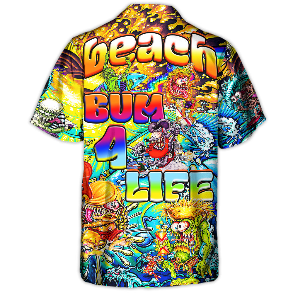 Beach Bum Crazy Hawaiian Shirt Relaxed Style View For Summer Travel