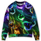 Neon Flash Cat Sweater For Animal Inspired Style Events And Comfortable Daily Wear