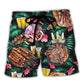 BBQ Everybody Chill Dad's On The Grill Funny Beach Shorts For Summer Parties And Vacation Wear