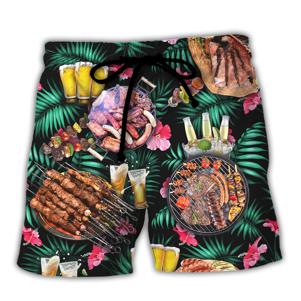 BBQ Food Beach Shorts For Island Getaways And Leisure And Relaxation