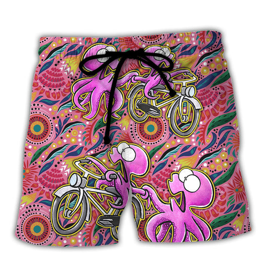 Tropical Octopus Cycling Beach Shorts For Summer Vacations And Leisure And Relaxation