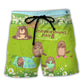 Groundhog Happy Spring Day Flowers Beach Shorts For Beach Days And Resort Travel