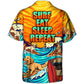 Dog Surfing Surf Hawaiian Shirt Creative Print View For Casual Outings