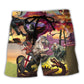 Dragon Battles Knight Fantasy Art Beach Shorts For Fantasy Fan Beach Days