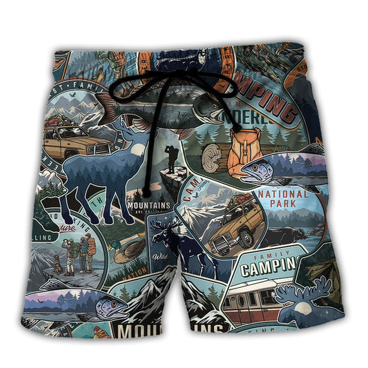 Camping When You Can Walk Among Strangers Beach Shorts For Warm Weather Trips And Everyday Use