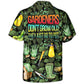 Vintage Gardening Plants Hawaiian Shirt Pattern Detail For Outdoor Gatherings