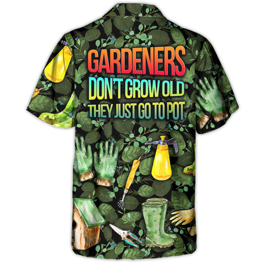 Vintage Gardening Plants Hawaiian Shirt Pattern Detail For Outdoor Gatherings