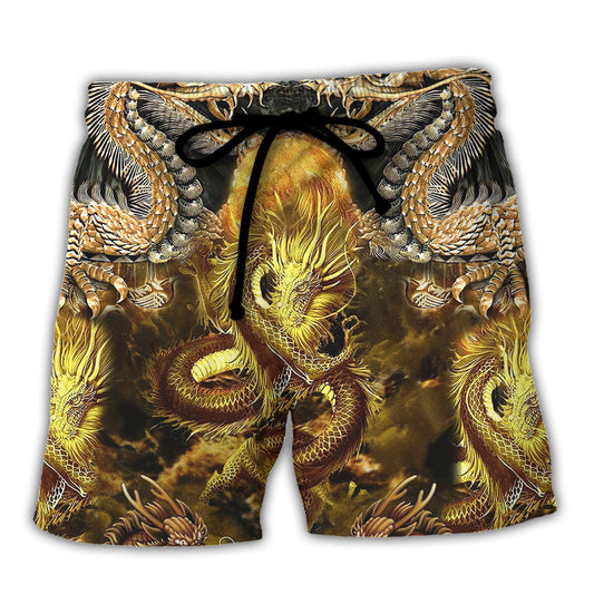 Moon Dragon Beach Shorts For Holiday Cruises And Relaxed Casual Wear