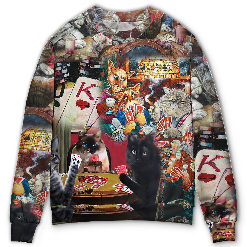 Cats Playing Poker Sweater For Everyday Outfits Seasonal Parties And Thoughtful Gifting